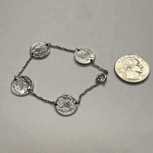 Elegant Silver Coin Bracelet